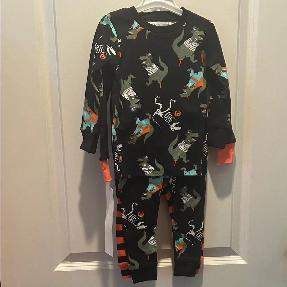 CARTERS Halloween Dinosaur T-Rex 4 piece Pajama Set 12mo or 18mo NWT